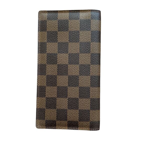 Louis Vuitton Men’s Damier Ebene Brown Long Card Holder Wallet Bifold With COA - Picture 2 of 8